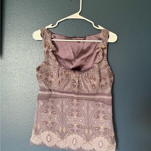 Tahari Lavender Patterned Tank Top